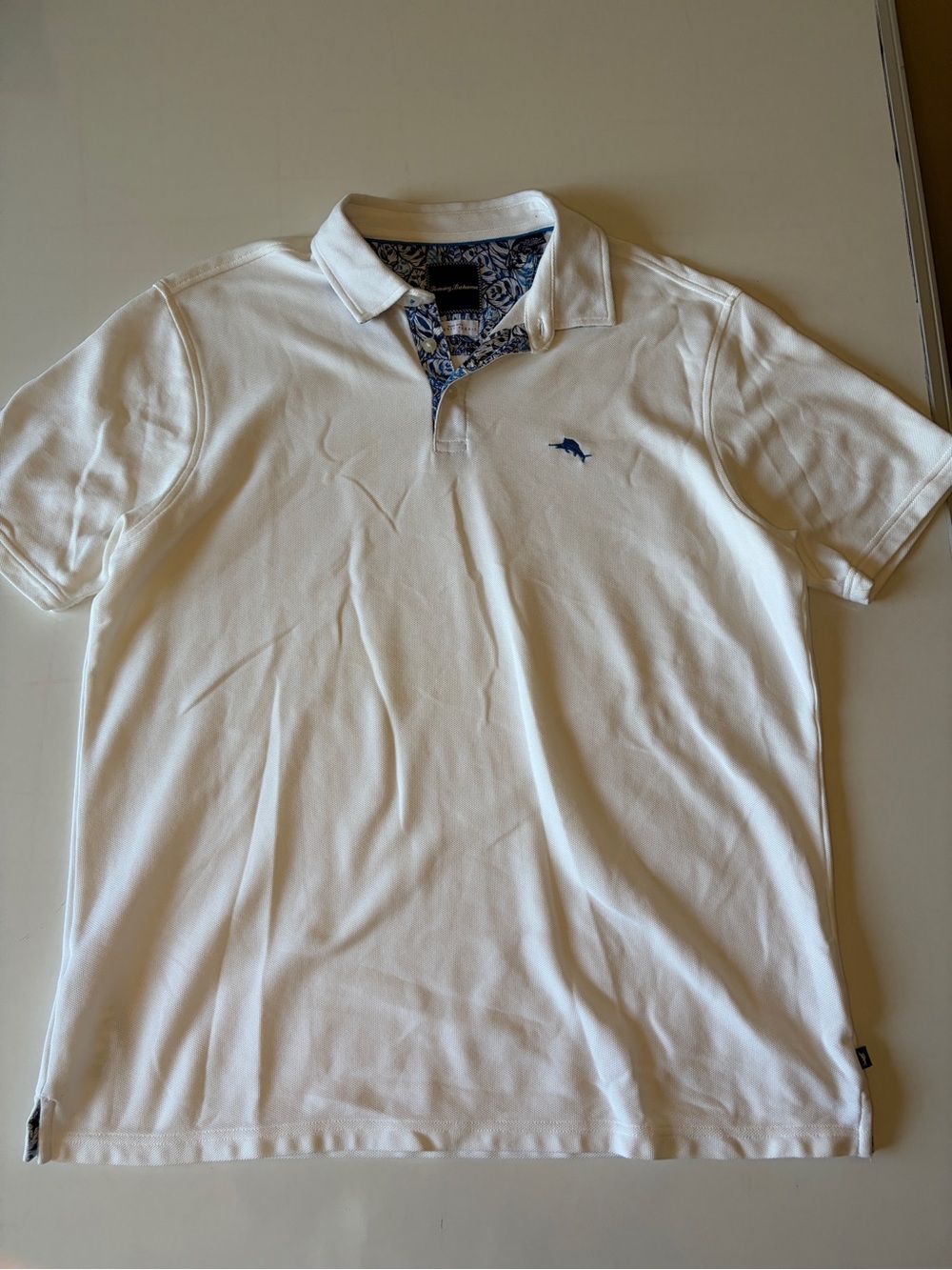 Tommy Bahama Limited-Edition 5 O'Clock Polo white pique Pima cotton men’s XL